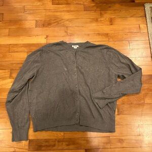H&M Gray Crewneck Button-Up Cardigan